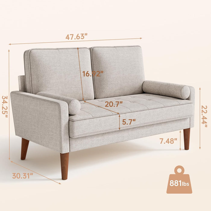 Modern Ashbeige Couch for Small Spaces