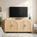 Sasha 4-Door Reeded Sideboard Buffet with Cord Management, 60 Inch, Coastal Oak