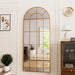 Arched Full Length Mirror 71"X30" Gold Windowpane Floor Mirror