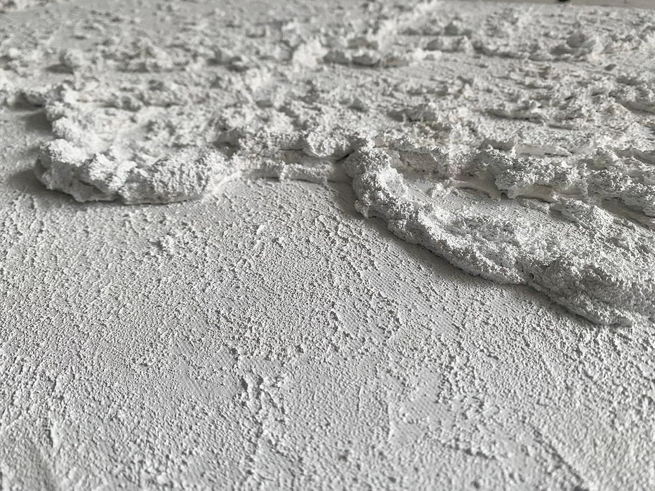 White Textured Wall Art Handmade Contemporary Modern Oil Painting on Canvas Ocean Wave Beach Abstract Painting for Living Room Bedroom Decor