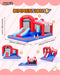 Inflatable Bounce House with Slide, Jumping Castle with Blower,Children Outdoor Playhouse with Jumping Ball Pit&Basketball Hoop&Target Balls