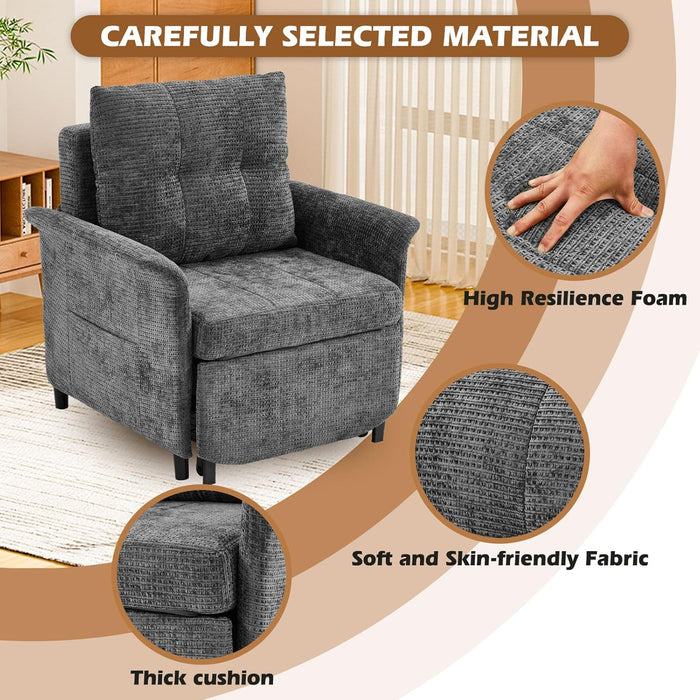 Convertible Sleeper Chair 79-Inch With Adjustable Backrest