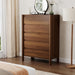 Walnut Dresser for Bedroom,45"Tall 5 Drawer Mid Century Modern Chest