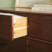 Modern Solid Pine Wood 6-Drawer Dresser with Metal Handles and Generous Storage Space, Walnut Finish