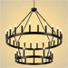 Black 48 Inch Wagon Wheel Chandeliers Illumination