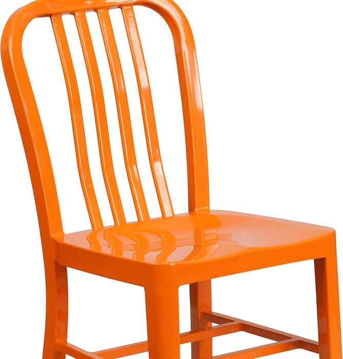 Gael Commercial Grade 2 Pack Orange Metal Indoor-Outdoor Chair