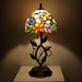 Tiffany Style Stained Glass Table Lamp Blue Hummingbird 18 Inch