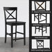 Bar Stools Set of 3, 24" Wooden Barstools with X Back, Black