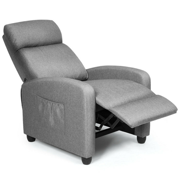 Recliner Massage Wingback Single Chair with Side Pocket