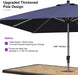 Patio Umbrella 10' X 10' Square Aluminum Frame Navy Blue