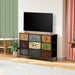 Dresser for Bedroom with 9 Deep Fabric Drawers, Wide TV Stand Storage Cabinet, Colorful Chest of Drawers for Closet, Nursery, Entryway, Hallway