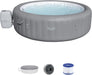 Saluspa Grenada Airjet 6 to 8 Person Inflatable Hot Tub round Portable Outdoor Spa with 190 Airjets and Energysense Energy Saving Cover, Grey