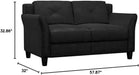 57" Black Loveseat - Harrington