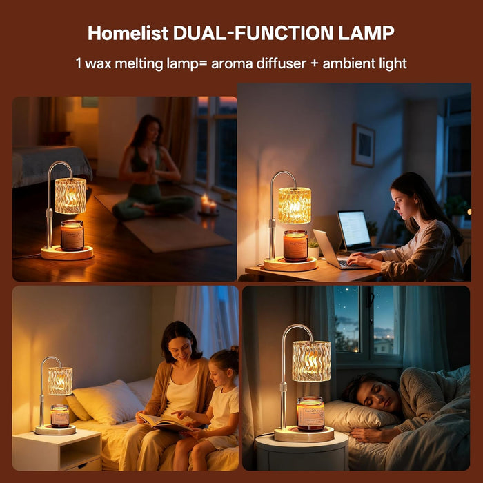 Candle Warmer Lamp with Timer, Height Adjustable Candle Lamp, Home Decor, Wax Melt Warmer for Birthday Chrismas for Mom, Women, Sister