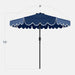 9Ft Patio Market Umbrella with Scallop Trim, Uv-Fade-Resistant 210G Canopy, Crank & Tilt, Wind Vent, Heavy-Duty Frame - Navy