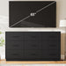 9 Drawers Dresser for Bedroom, 58” Wide Modern Chest of Drawers with Diamond Panel, Anti-Tipping Device, Wood Stable Storage Organizer for Bedroom, Nursery, Living Room