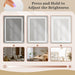 Makeup Vanity with Mirror and Lights, Vanity Desk with 3 Color Modes and Adjustable Light Brightness, Makeup Table with Storage Drawer, Open Shelves, and Side Storage (White, No Bench)