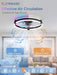 RGB Ceiling Fans with Lights and Remote, 20 Inch Low Profile Ceiling Fan with Light, 3000K-6000K Dimmable & RGB, Modern Fandelier Flush Mount Ceiling Fan, Small LED Fan for Bedroom