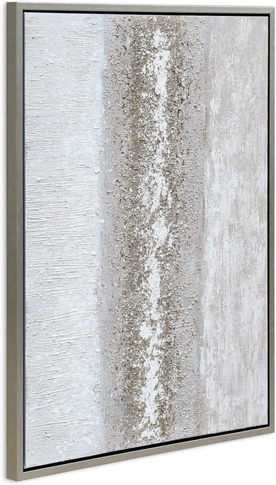 Abstract Wall Art Textured Hand Painted Canvas by Martin Edwards, Champagne Silver Frame, 40" X 30", Sandpath