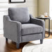 Grey Upholstered Accent Chair Mid Century Contemporary