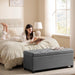 47.2" Ottoman with Storage, Storage Ottoman Bench with Safety Hinge,Tufted End of Bed Bench, Upholstered Entryway Bench for Bedroom, Living Room & Window (Lightgrey-Upgraded Version)