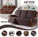 Waterproof Recliner Sofa Cover, Non-Slip Reclining Couch Covers for 3 Seat, Recliner Couch Cover Furniture Protector with Elastic Straps for Pets, Kids, Chocolate