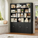 70.9" Bookcase Tall Bookshelf with Doors, Triple Wide Bookshelves
