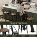Metal Bar Stools Set of 4,24 Inch Barstools Counter Height Barstools with Backs Farmhouse Bar Stools with Larger Seat High Back Kitchen Dining Chairs Modern Bar Chairs Matte Black Stool