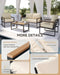 Patio Furniture Set, 4 Piece Outdoor Patio Furniture with Thick Cushions, Modern Metal Outdoor Conversation Sets with Coffee Table for Porch, Balcony, Deck Cream