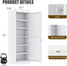 Lockable Metal Locker Cabinet Narrow White Storage