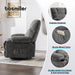Oversized Recliner Chair with Massage and Heat, 360° Swivel Rocker