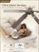 Ceiling Fan No Light, 48 Inch Indoor/Outdoor 6 Blades Ceiling Fan with Remote, 6-Speeds, Quiet Reversible DC Motor, Fans without Light for Tilted Ceiling/Bedroom/Living Room/Patios, 2 Pack