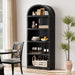 Bookcase 5 Shelf Arched Bookshelf 71.65 in Tall Bookcase Farmhouse Display Storage Rack Wooden Bookshelves for Home Office, Living Room