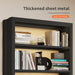 Black Metal Adjustable Bookshelf Five Shelves 71in