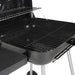 22" Square Steel Charcoal Grill with Foldable Side Shelf, Black