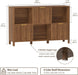 6 Cube Storage Organizer Fluted Bookcase with Reversible Door
