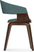 Lowell Mid Century Modern Bentwood Dining Chair in Light Turquoise Blue Linen Look Fabric, for the Dining Room