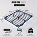 Floating Queen Bed Frame 14 Inch, Metal Platform Bed Frame with Smart LED Lights & Charging Station, Noise Free Storage Bed, No Box Spring Needed,Black