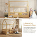 Natural Wooden Montessori Platform Bedstead With Fence
