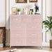 Pink Oversized Dresser With Textile Bins Organizer