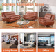 Leather Couches for Living Room, Living Room Couch Set, Sofa for Bedroom, Apartment, Living Room Furniture Sets (B-Leather Orange, Chair)