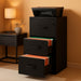 3 Drawer File Cabinet, File Cabinet with Lock, Printer Stand, Office Filing Cabinet Organizer, for A4 and Letter Size Files, Ink Black UOFC055B16