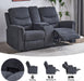 2 Pieces Recliner Sofa Set, Manual Sofa Set for Living Room Furniture Set, Recliner Sofa and Loveseat Sets, Reclining Loveseat with Console & Cup Houlders for Living Room