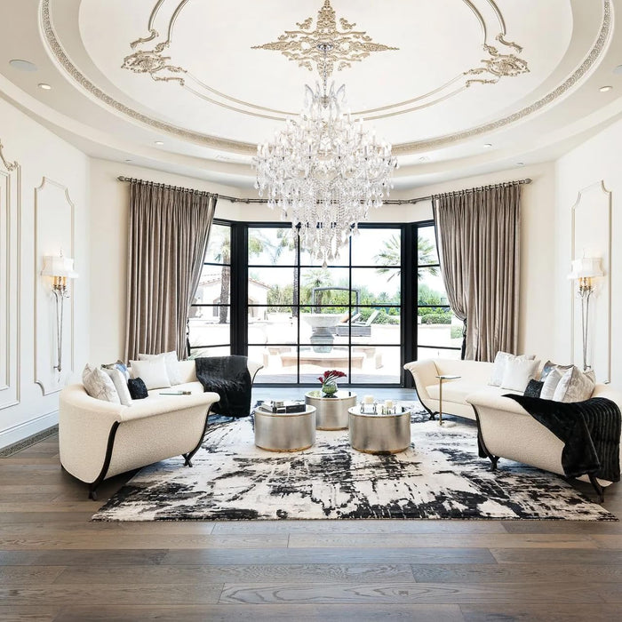 Large Modern Chandelier Light Fixtures - 36 Lights, 4 Layers Chrome Crystal Chandeliers for Hotel, Lobby, Foyer, Entrance Hall, Staircase