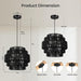 Black Boho Rattan Chandelier With Handwoven Shades