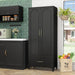 75In Black Industrial Pantry Cabinetry With Drawers