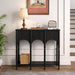 40" Console Table with Storage Shelf, Retro Entryway Table, Wooden Sofa Table with Roman-Style Legs for Living Room, Hallway, Black