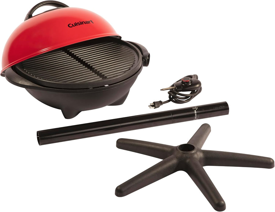 Indoor/Outdoor Electric Grill, 2-In-1 Portable BBQ with Nonstick Cooking Surface, Electric Grill Outdoor with Adjustable Heat, Stand/Tabletop Options for Cookouts, Barbecues, Small Spaces