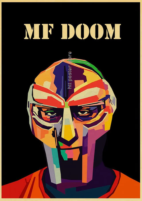 MF Doom Madlib Poster Retro Poster Painting Hip Hop Rap Music Album Star Picture Wall Art for Living Room Home Decor