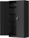 SeventyTwoInch Black Stainless Steel Locking Storage Cabinet